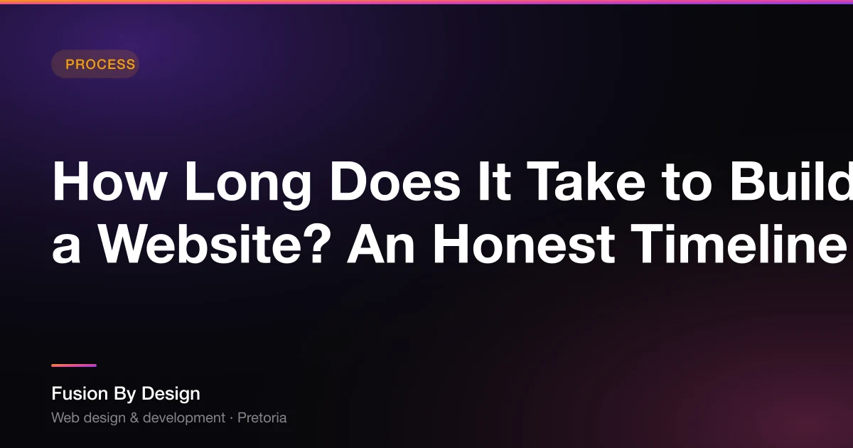 How Long Does It Take to Build a Website? An Honest Timeline - Fusion By Design
