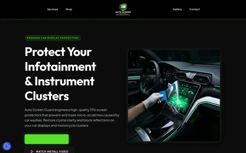 Screenshot of the Auto Screen Guard website
