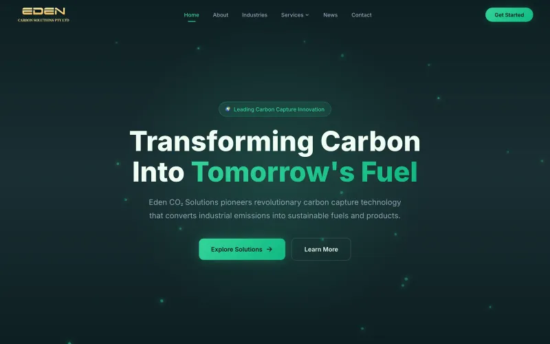 Screenshot of the Eden Carbon website