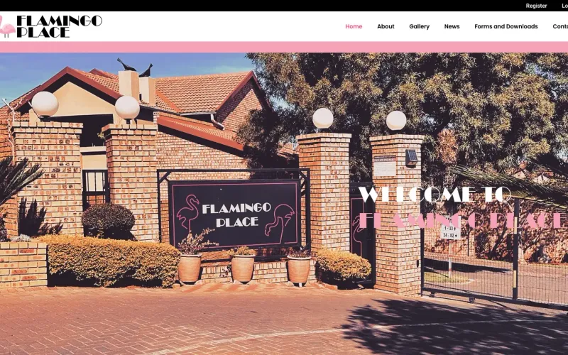 Screenshot of the Flamingo Place website