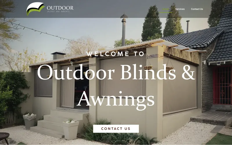 Screenshot of the Outdoor Blinds & Awnings website